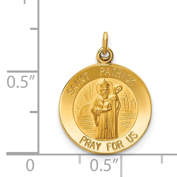 14k Yellow Gold Saint Patrick Medal Pendant