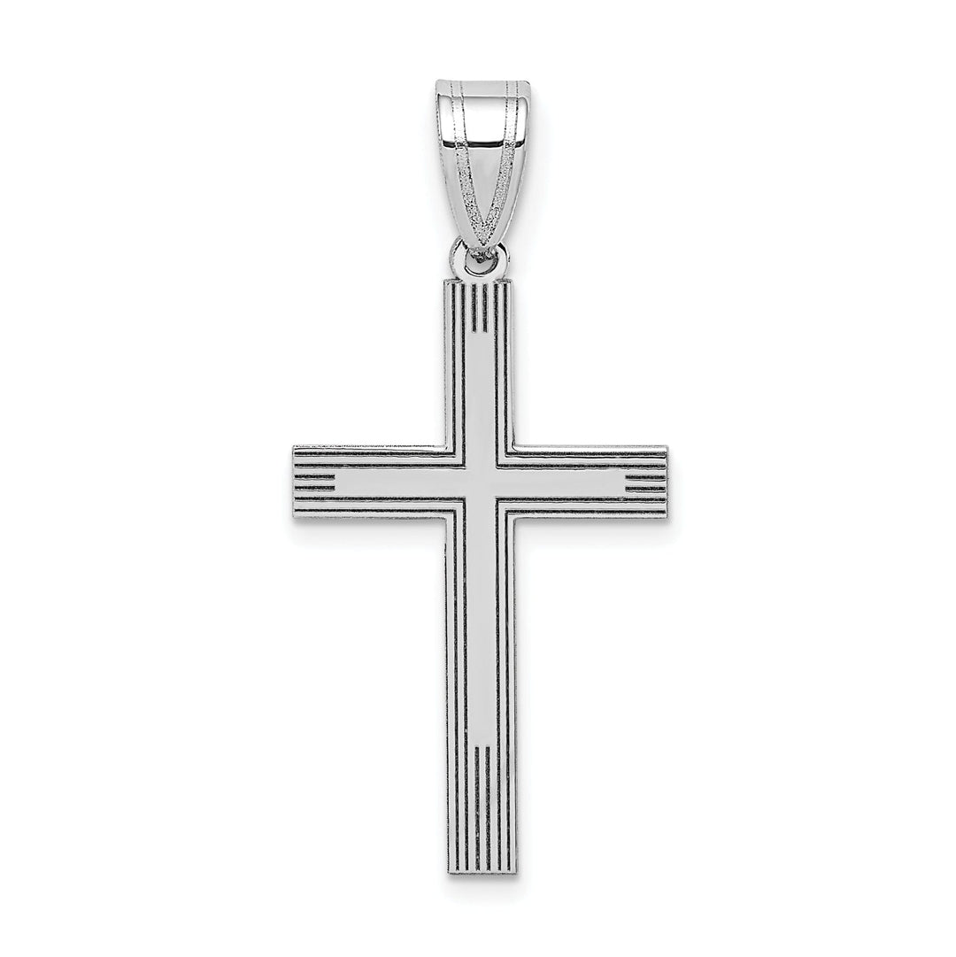 14k White Cross Charm Pendant