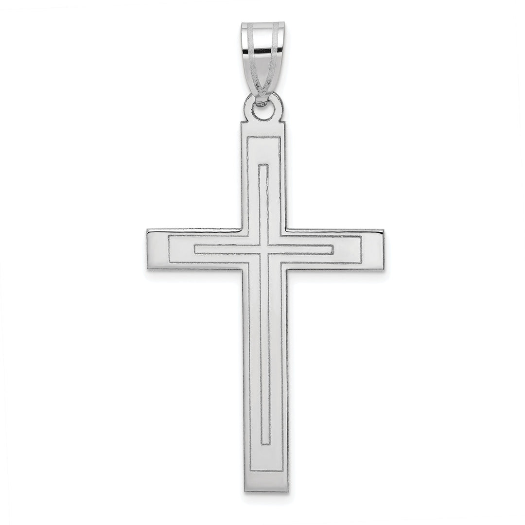 14k White Gold Cross Pendant