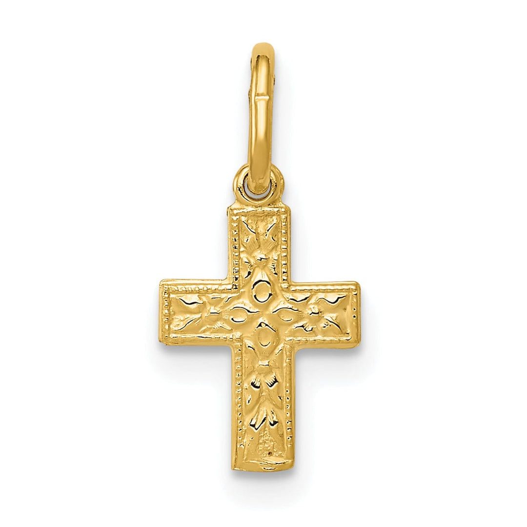 14k Yellow Gold Cross Charm