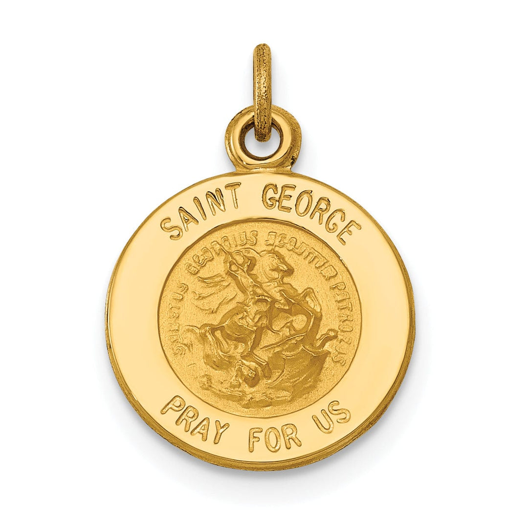 14k Yellow Gold Saint George Medal Pendant