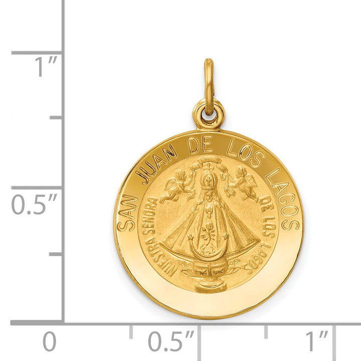 14k Yellow Gold Our Lady of San Juan Medal