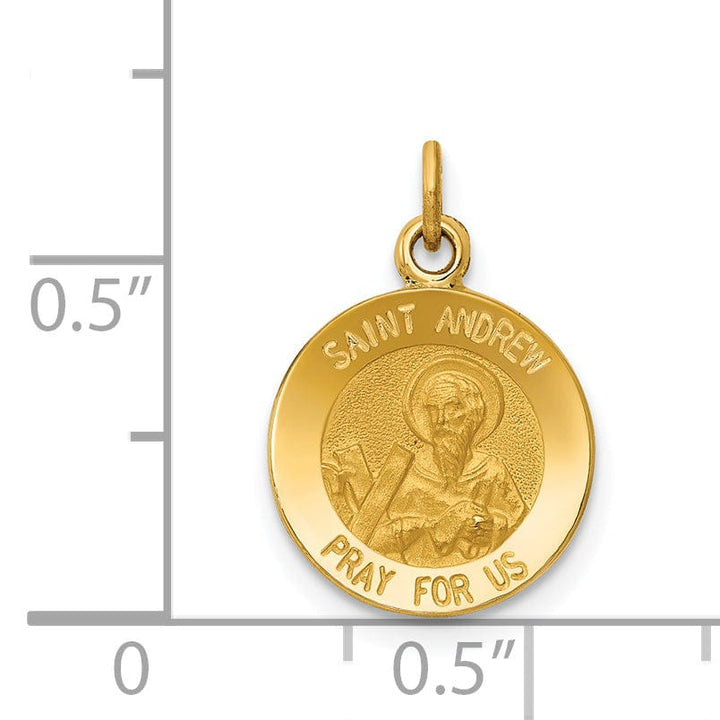 14k Yellow Gold Saint Andrew Medal Pendant