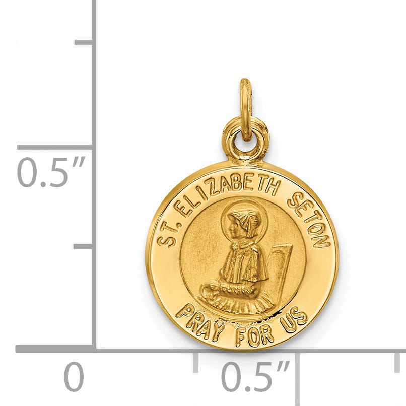 14k Yellow Gold Saint Elizabeth Seton Medal Pendan