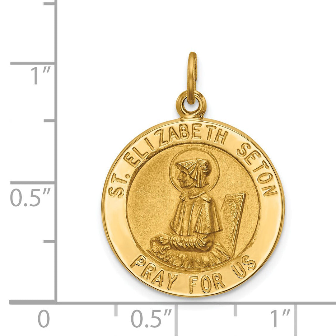 14k Yellow Gold St.Elizabeth Seton Medal Pendant
