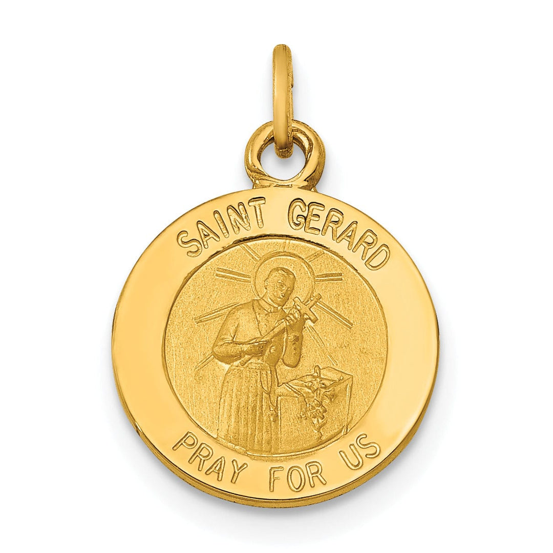 14k Yellow Gold Saint Gerard Medal Pendant