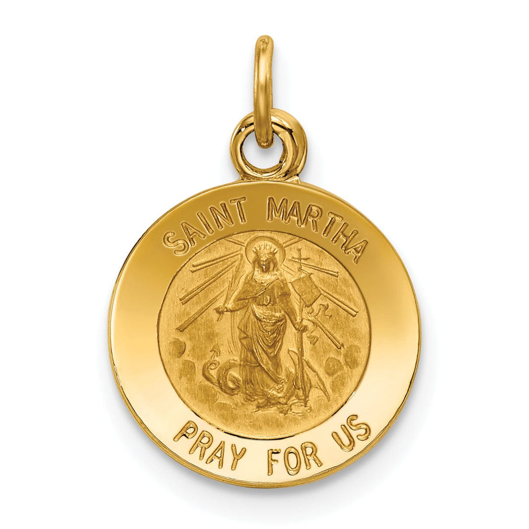 14k Yellow Gold Saint Martha Medal Pendant