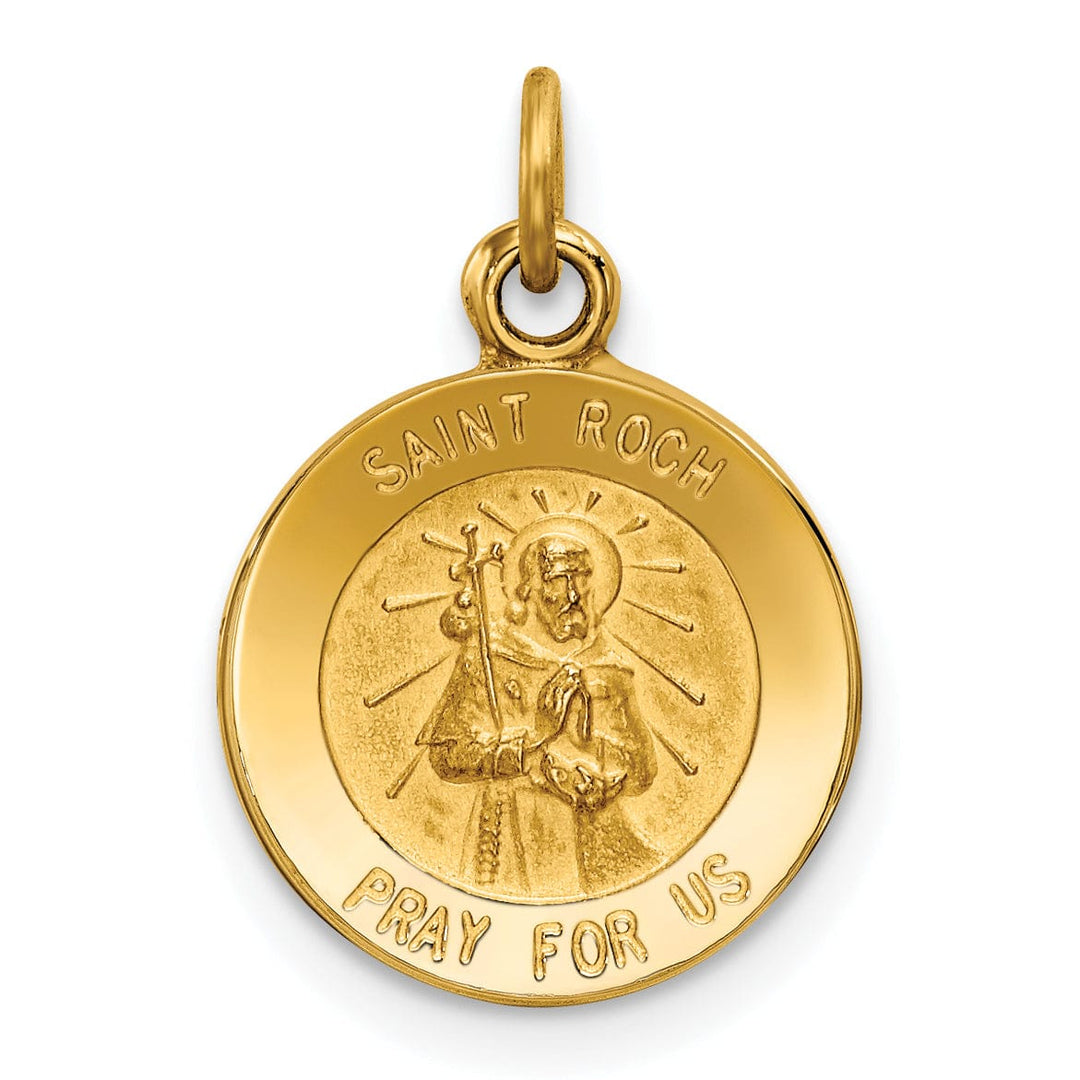 14k Yellow Gold Saint Roch Medal Pendant
