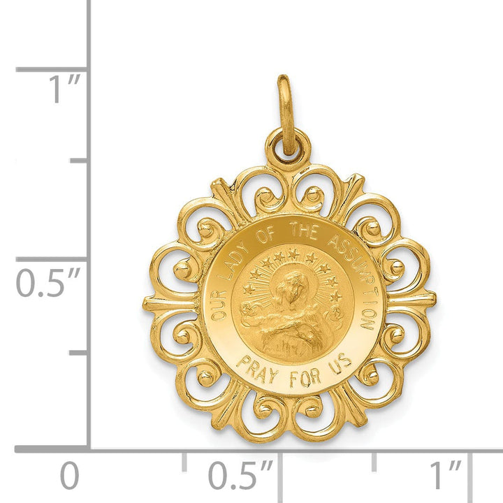14k Yellow Gold Lady Of The Assumption Medal