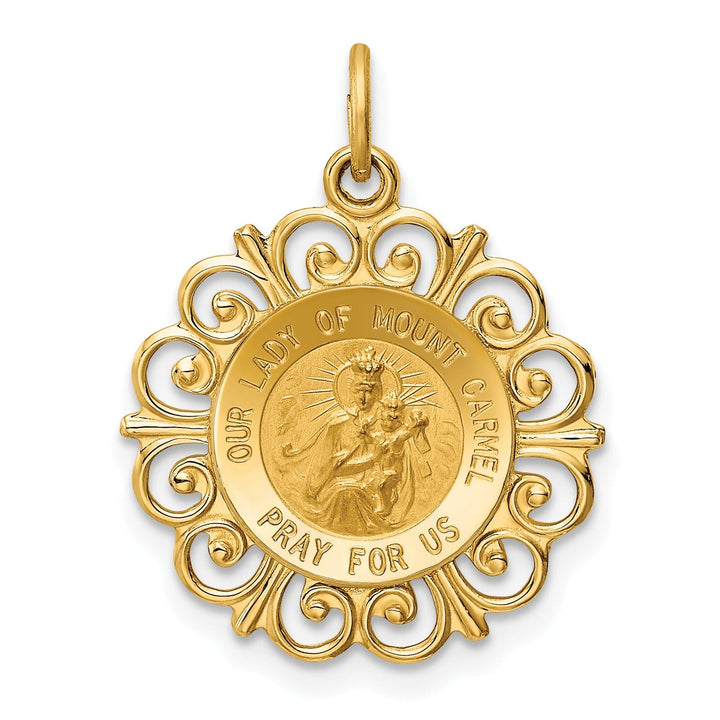 14k Yellow Gold Our Lady of Mt. Carmel Medal