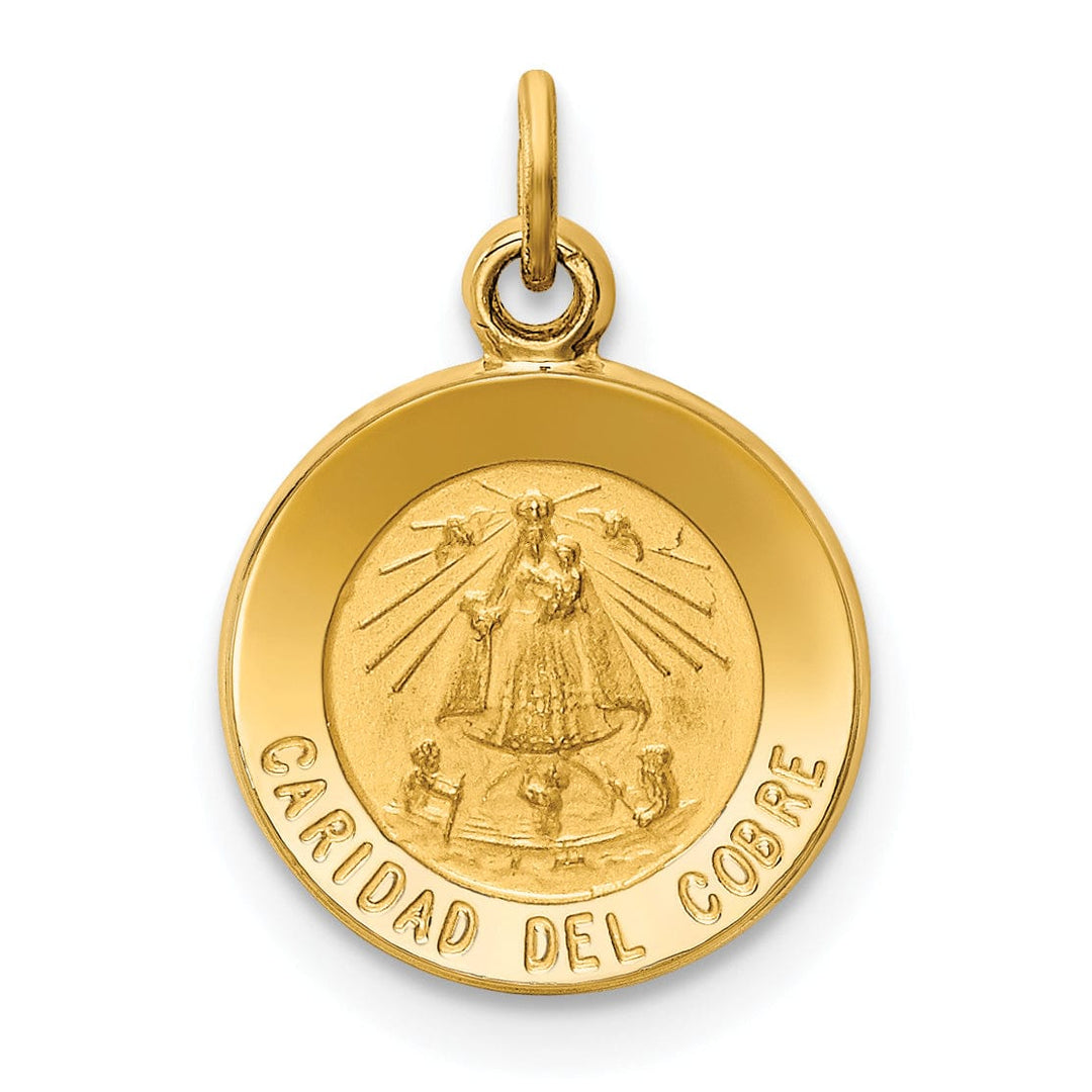 14k Yellow Gold Our Lady of Cuba Medal Pendant
