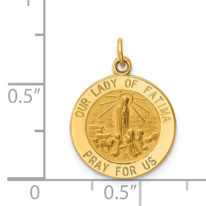 14k Yellow Gold Our Lady of Fatima Medal Charm