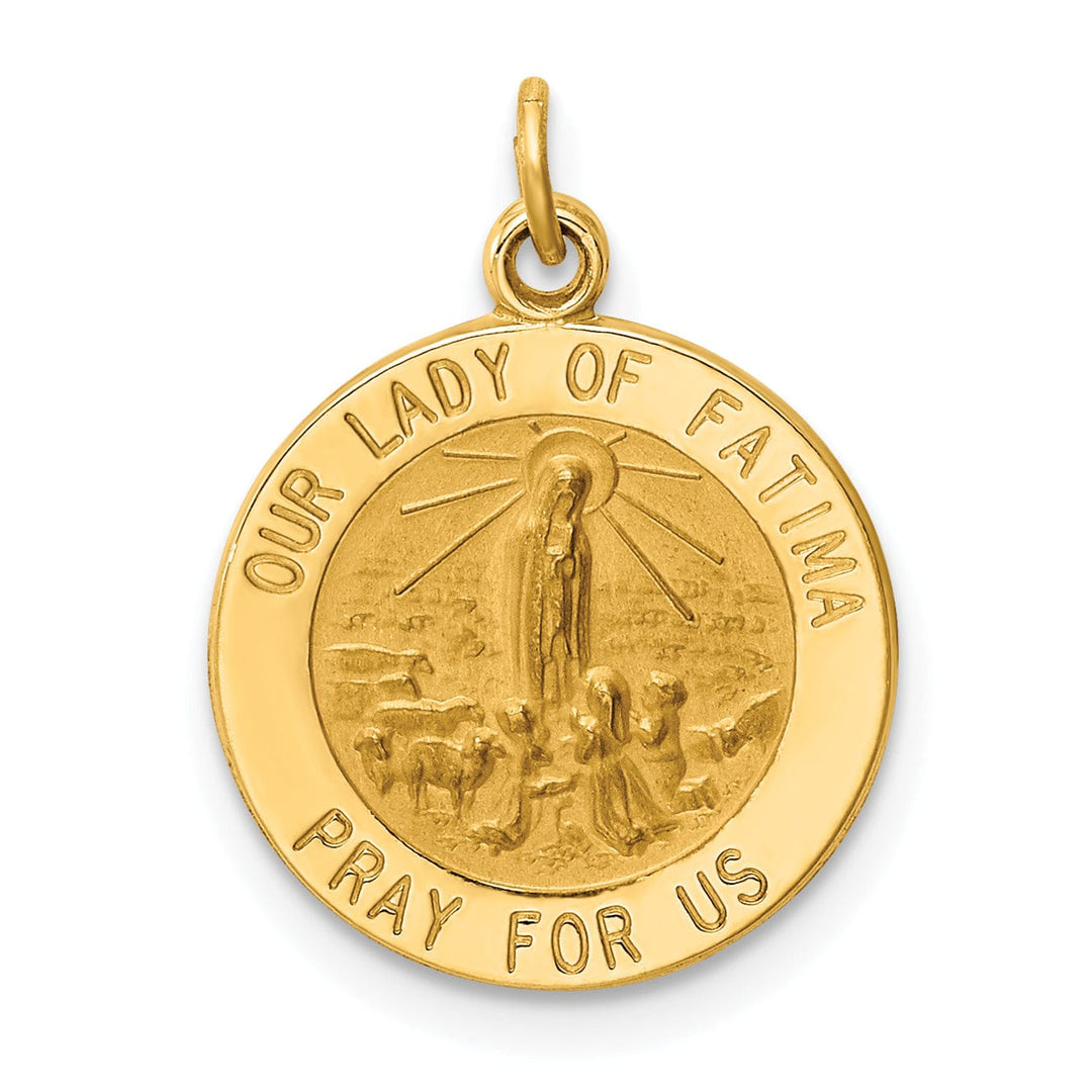 14k Yellow Gold Our Lady of Fatima Medal Charm