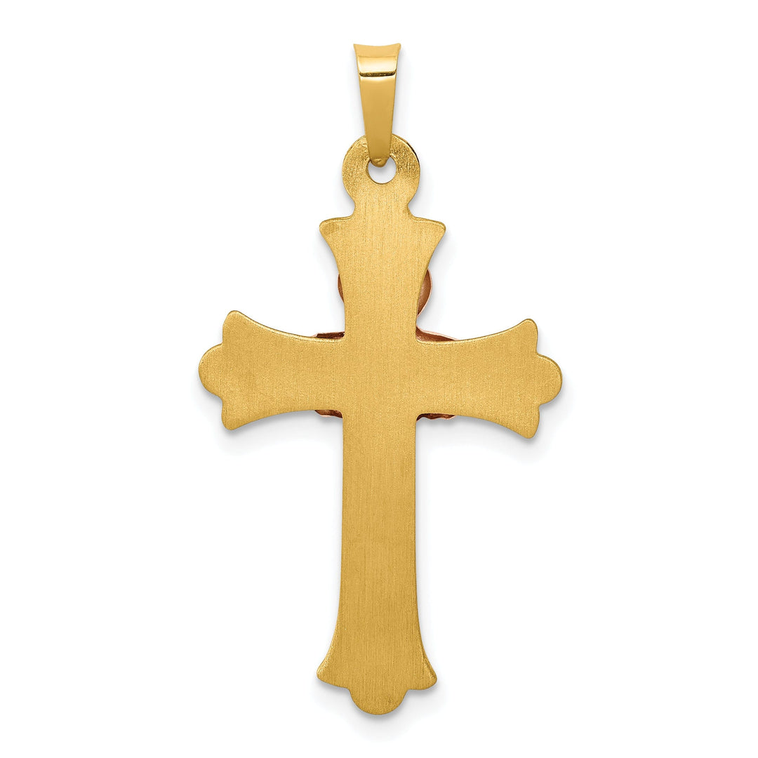 14k Two-Tone Gold Claddaugh Cross Pendant