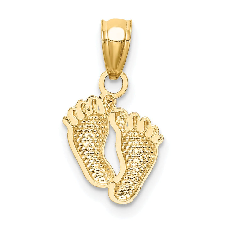 14k Yellow Gold Polished Finish Solid Concave Small Feet Pendant