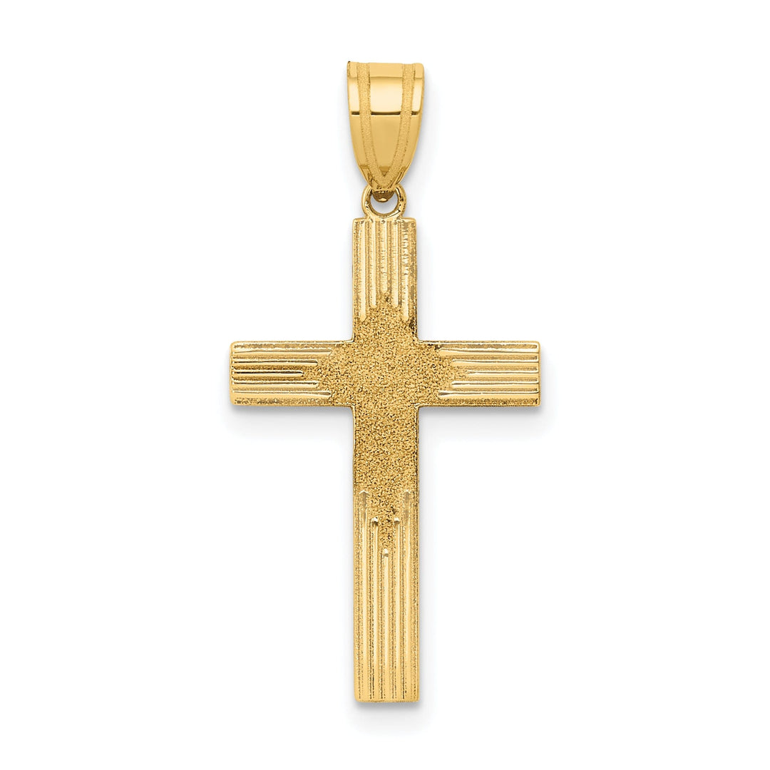 14k Yellow Gold Laser Designed Cross