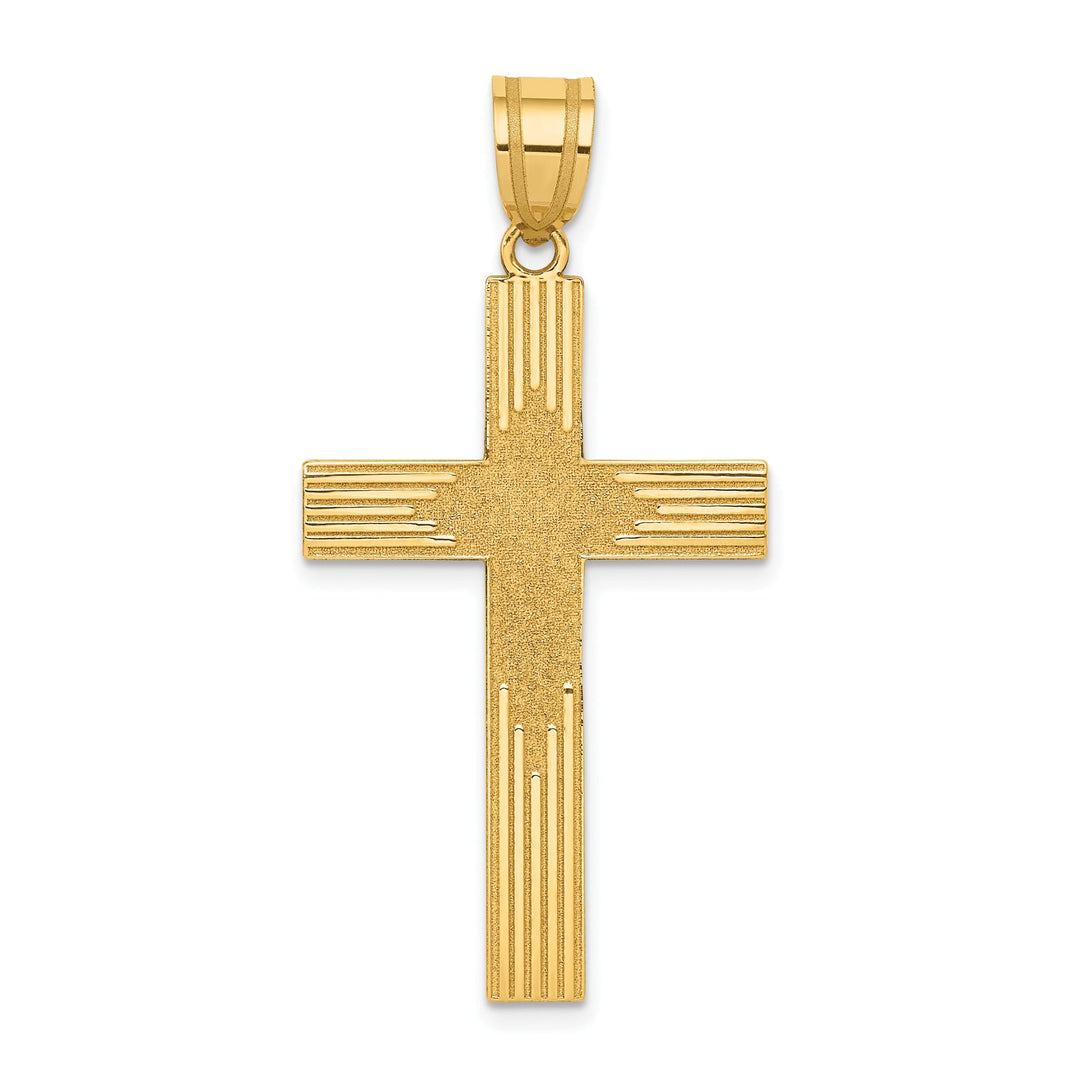 14k Yellow Gold Laser Designed Cross