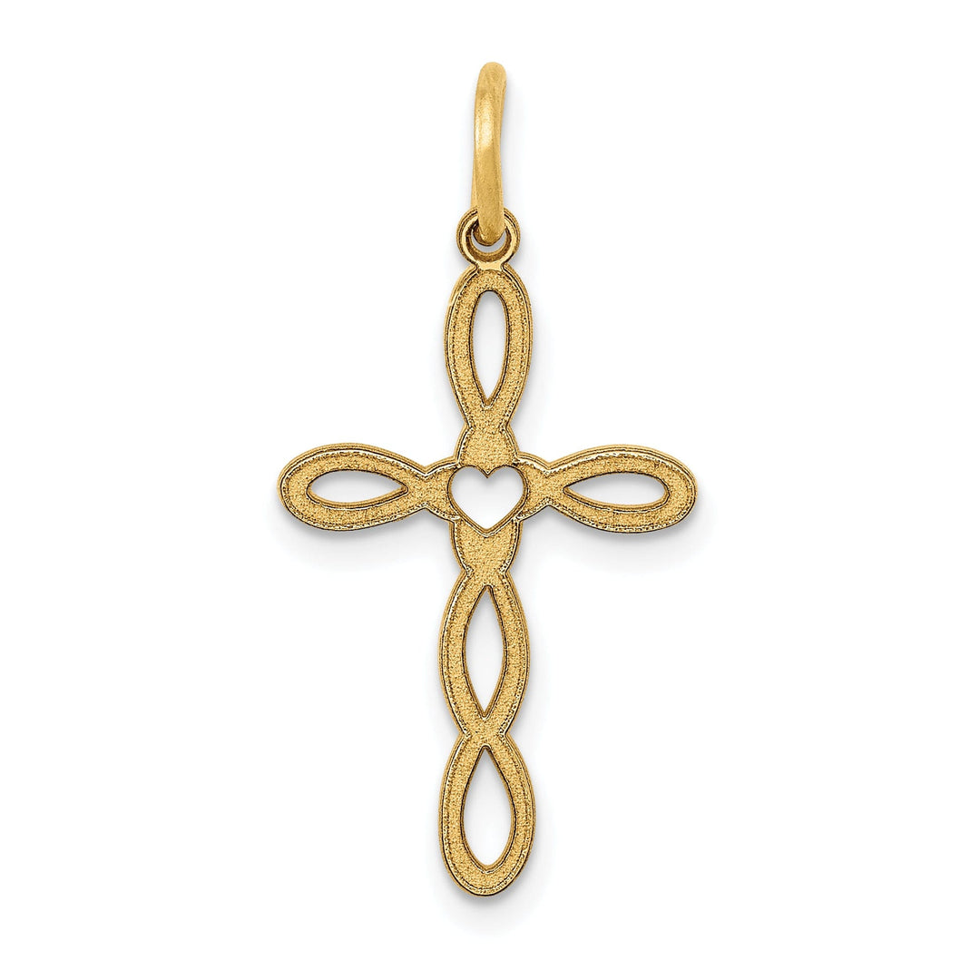 14k Yellow Gold Passion Designed Cross Pendant