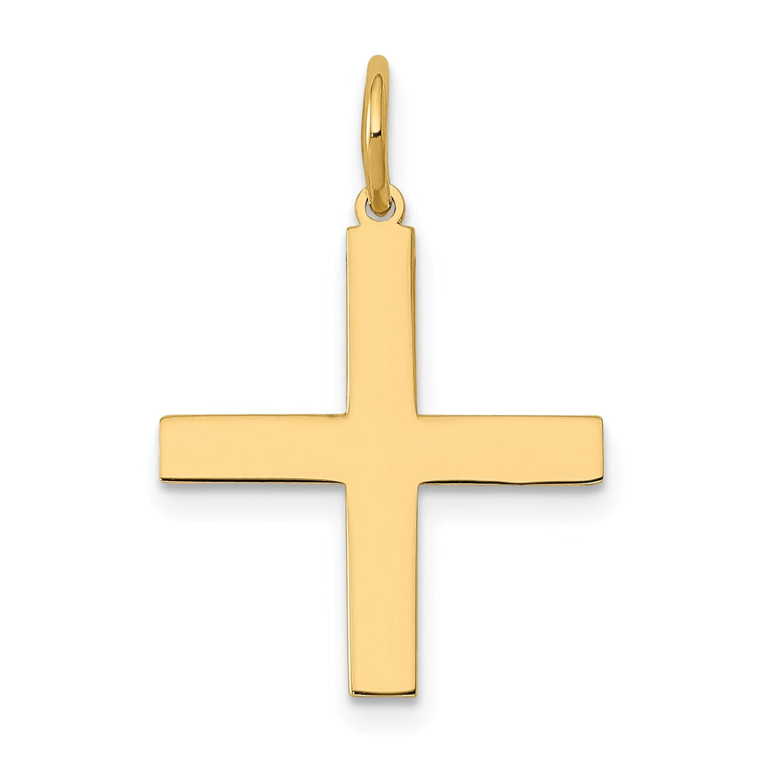 14k Yellow Gold Laser Designed Cross Pendant