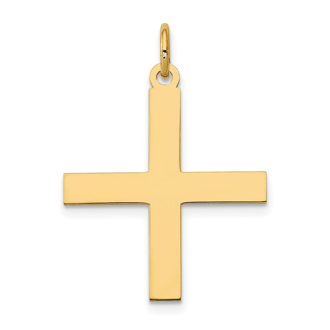 14k Yellow Gold Laser Designed Cross Pendant