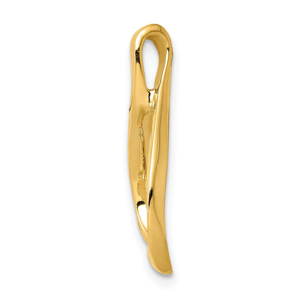 14k Yellow Gold Peg Set Chain Slide Pendant