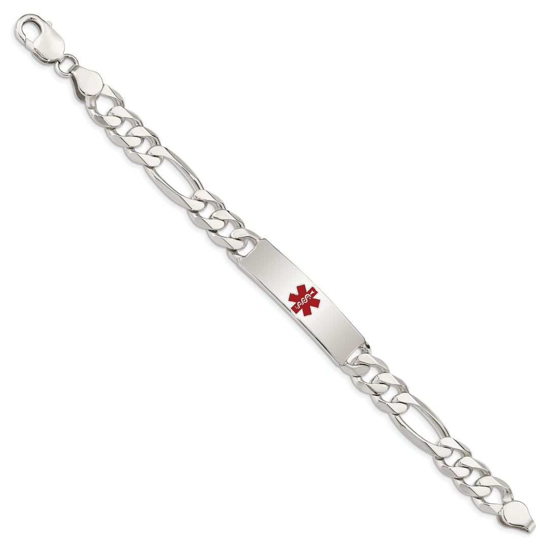 Silver 10-MM Wide Medical Anchor 8.50 inch ID Bracelet.