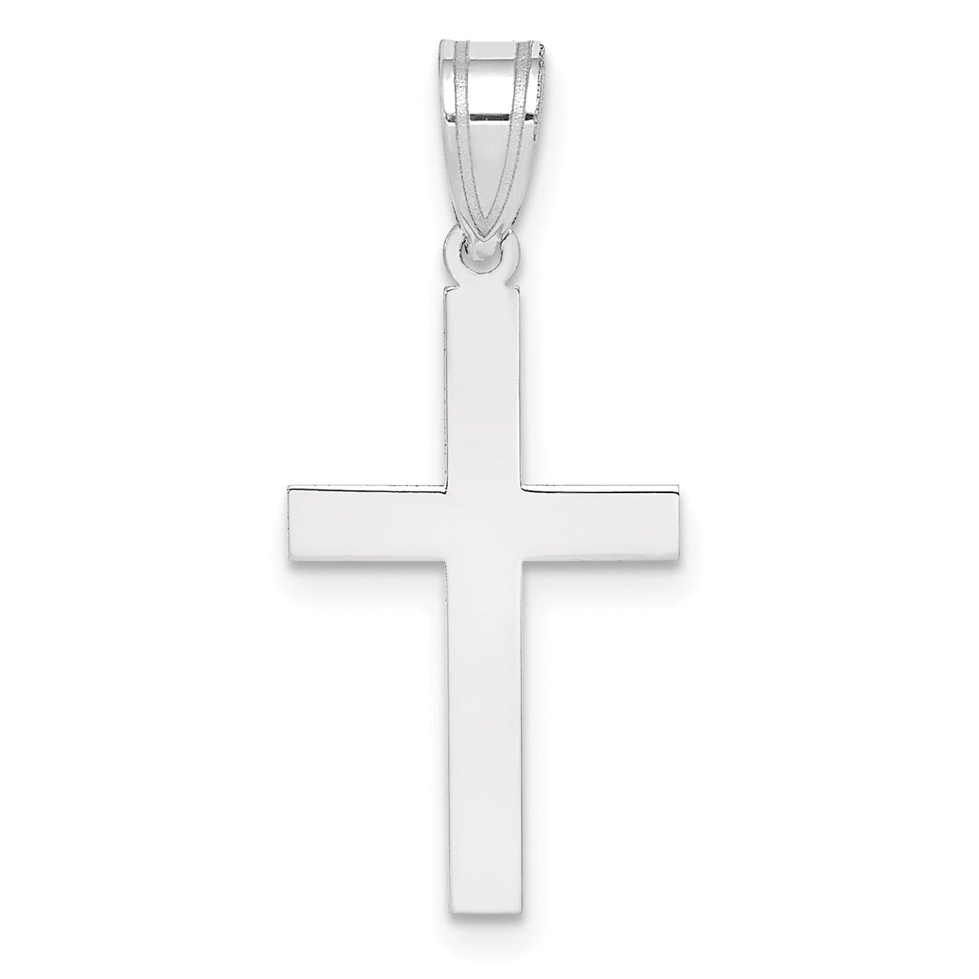 14k White Gold Polished Cross Pendant