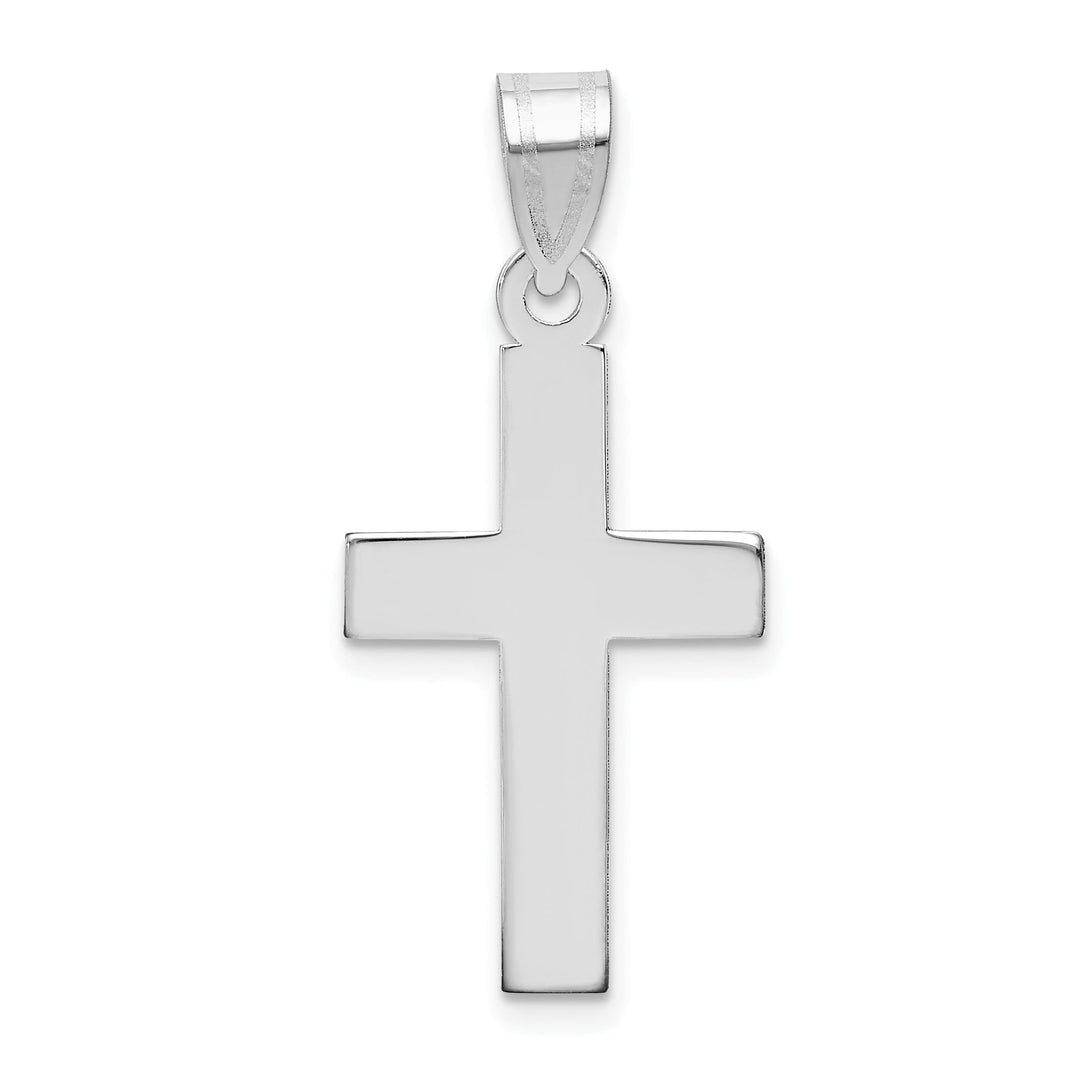 14k White Gold Polished Cross Pendant