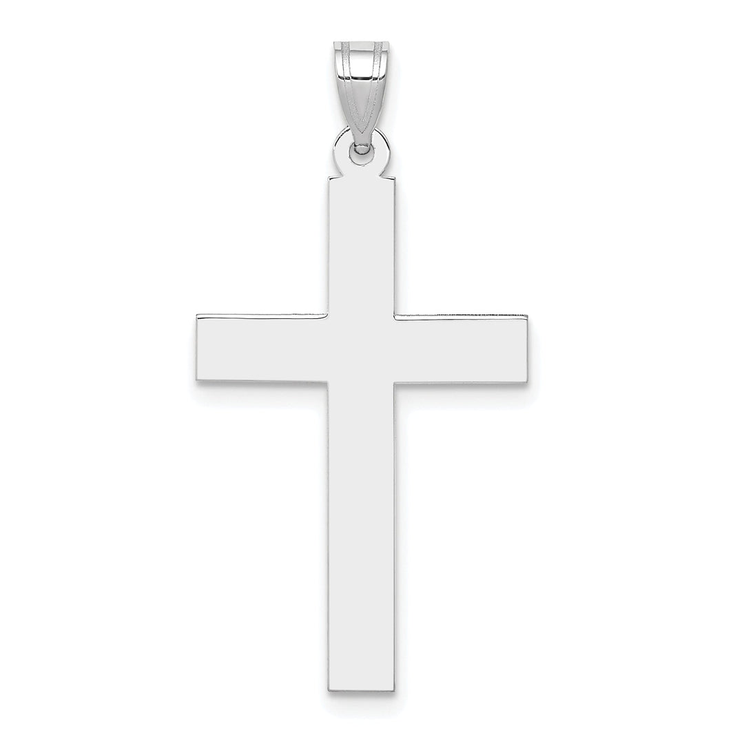 14k White Gold Polished Cross Pendant