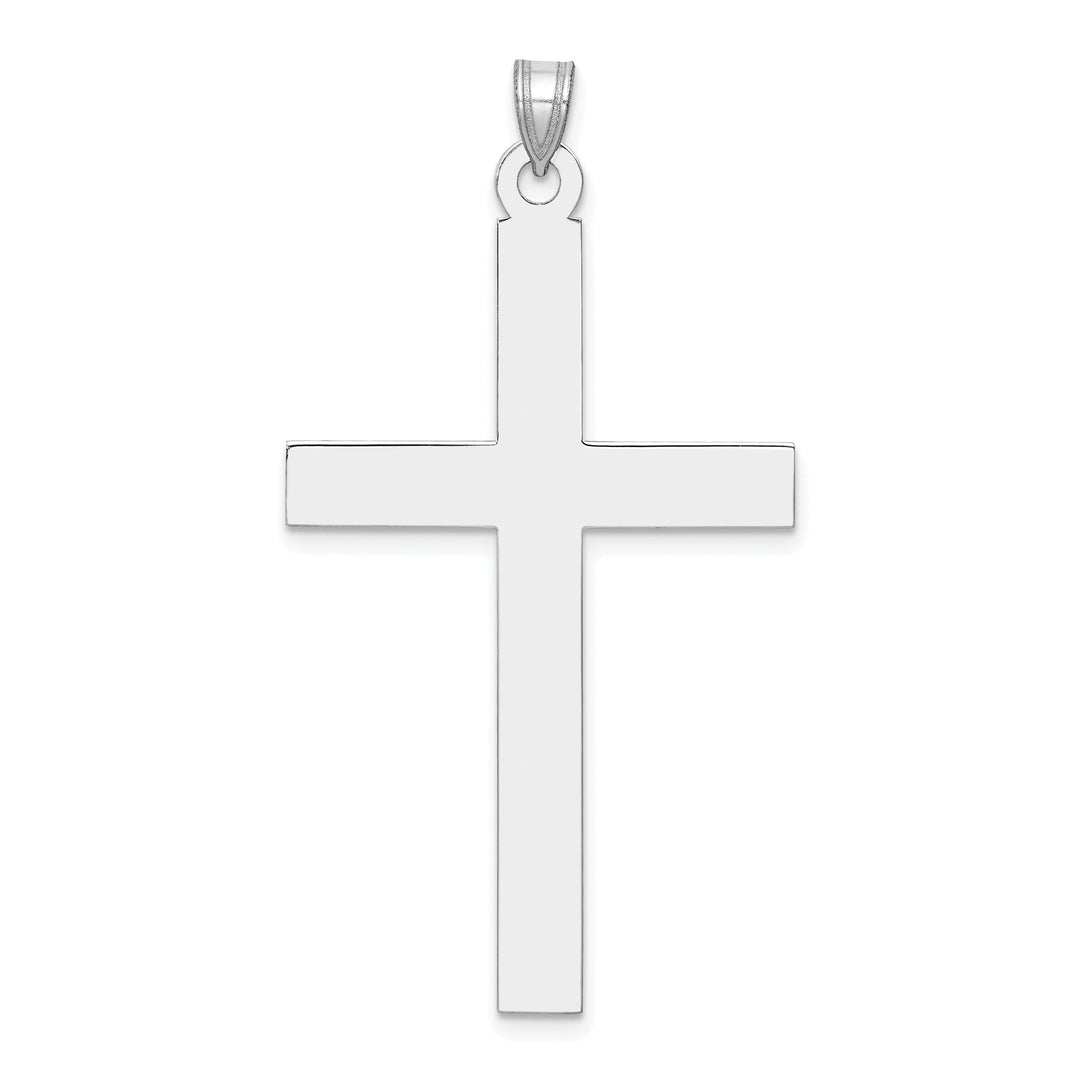 14k White Gold Polished Cross Pendant