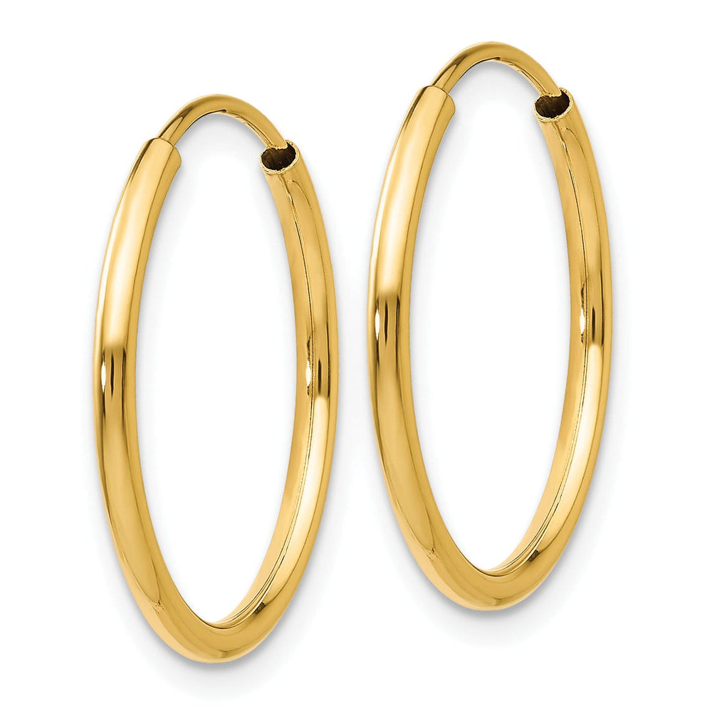 14k Yellow Gold Polished Endless Hoops 1.5mm x 17mm