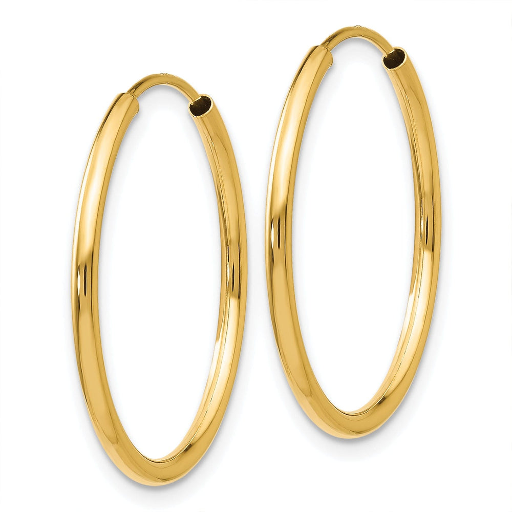 14k Yellow Gold Polished Endless Hoops 1.5mm x 22.5mm