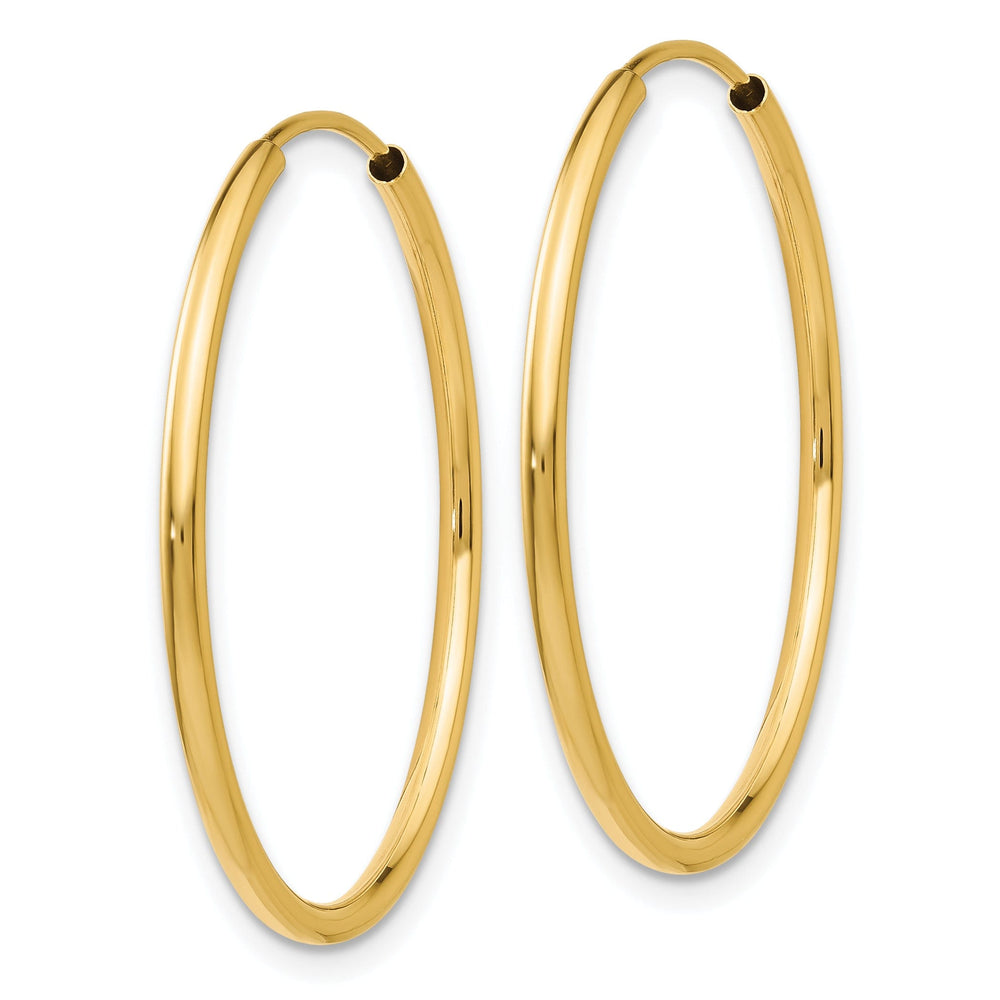 14k Yellow Gold Polished Endless Hoops 1.5mm x 26mm
