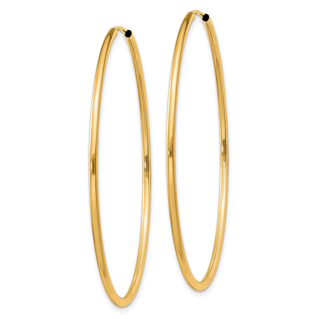 14k Yellow Gold Polished Endless Hoops 1.5mm x 45mm
