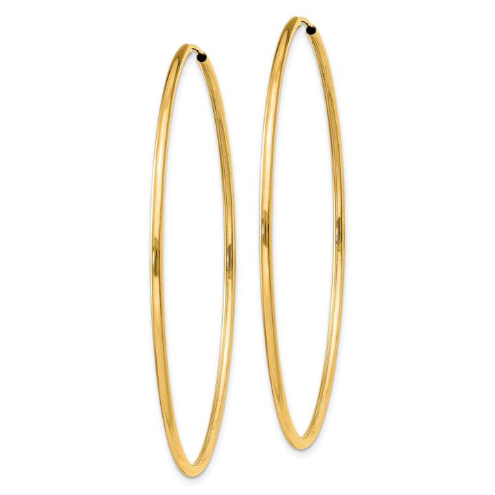 14k Yellow Gold Polished Endless Hoops 1.5mm x 51mm