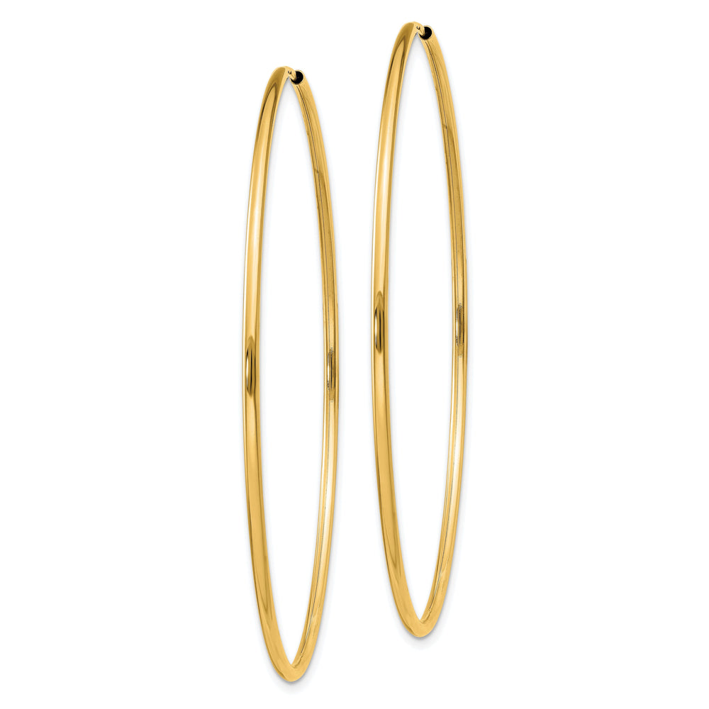 14k Yellow Gold Polished Endless Hoops 1.5mm x 54mm