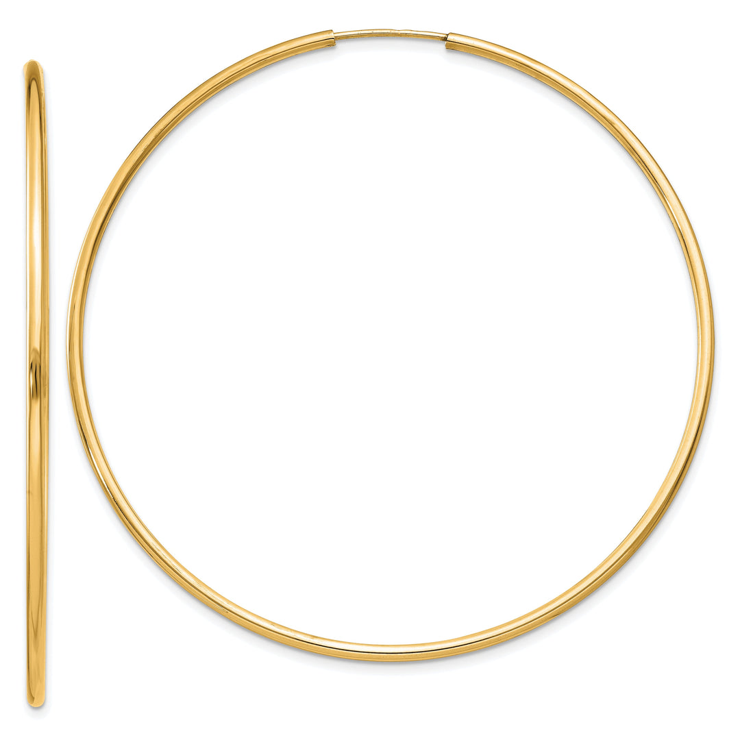 14k Yellow Gold Polished Endless Hoops 1.5mm x 54mm