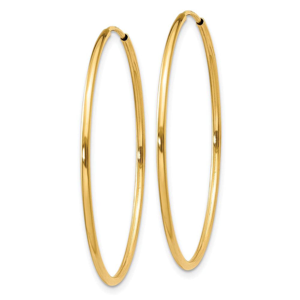 14k Yellow Gold Polished Endless Hoops 1.25mm x 34.5mm