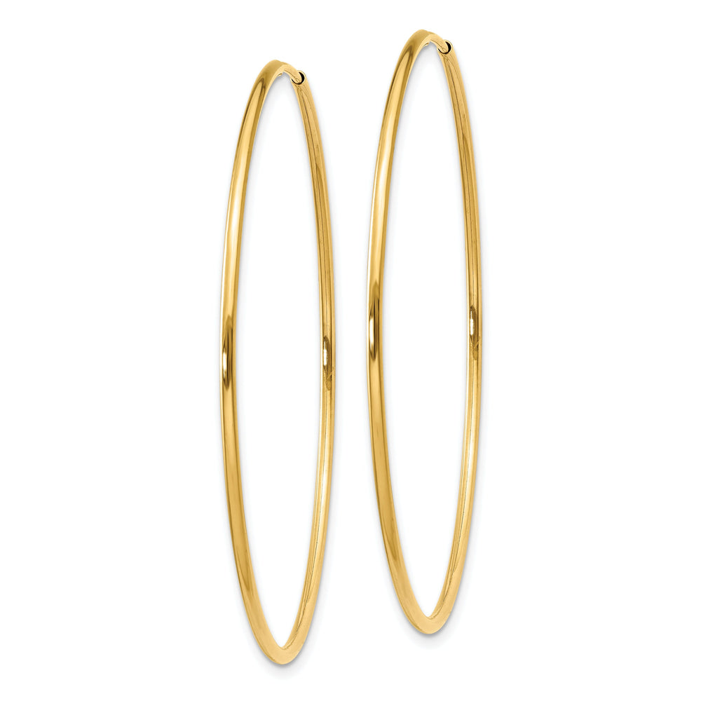 14k Yellow Gold Polished Endless Hoops 1.25mm x 46mm