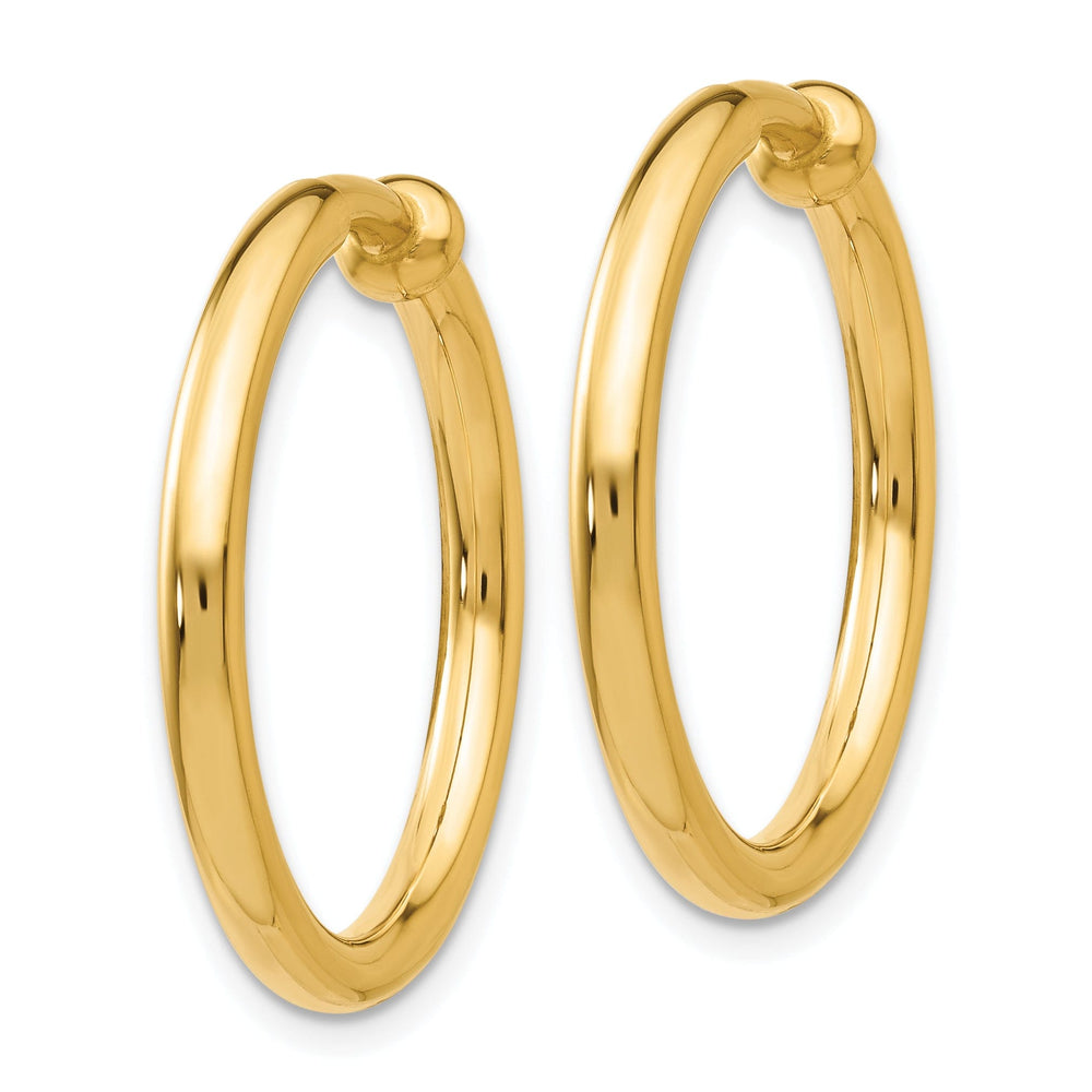 14k Yellow Gold Non-Pierced Hoops Earrings