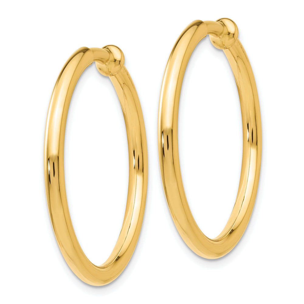 14k Yellow Gold Non-Pierced Hoops Earrings