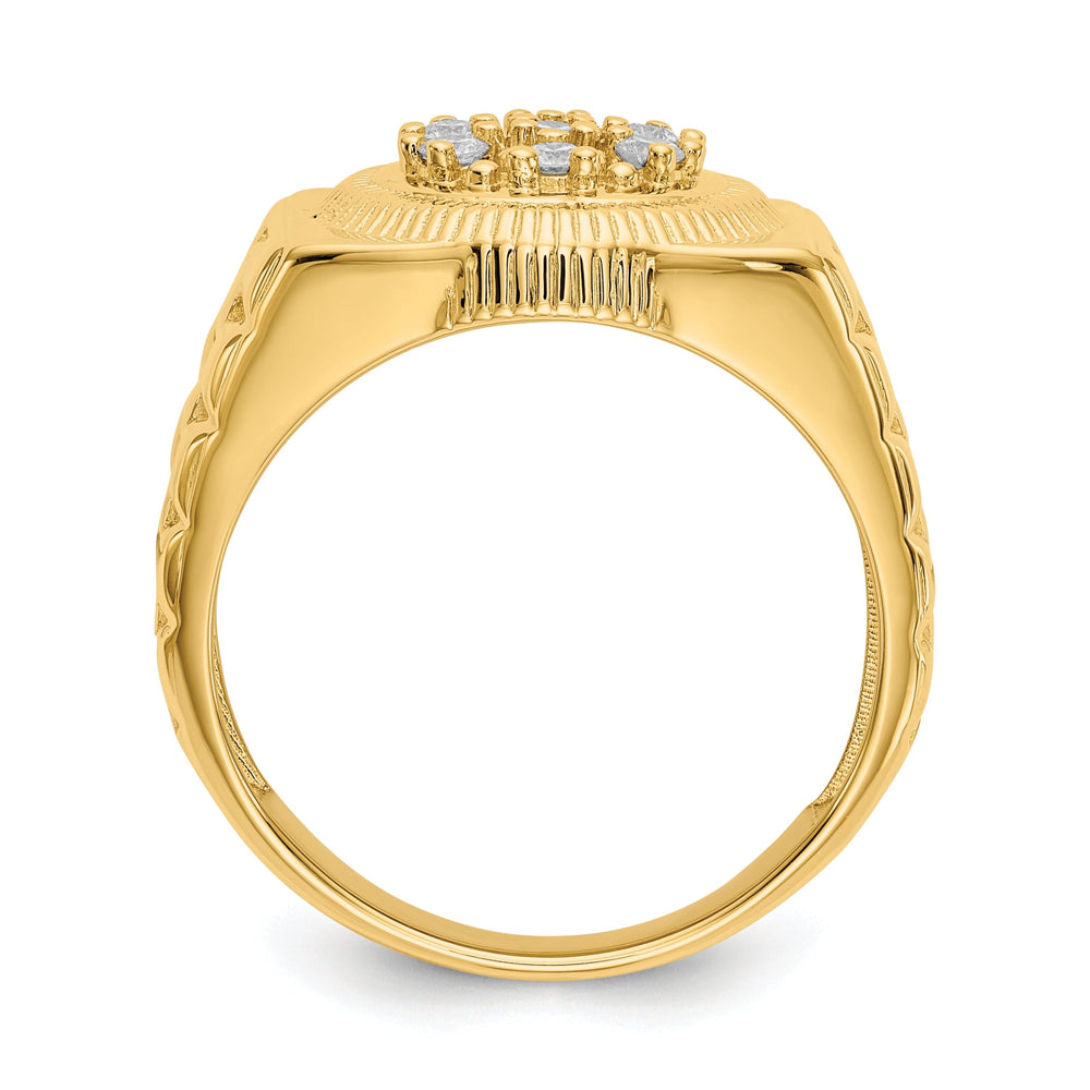 14k Yellow Gold Polished Men's 1/4ct. Diamond Ring
