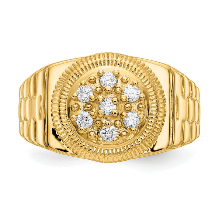 14k Yellow Gold Polished Men's 1/4ct. Diamond Ring