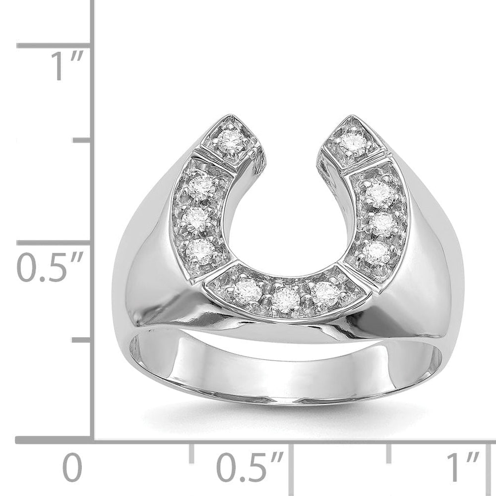 14k White Gold Diamond Horseshoe Ring