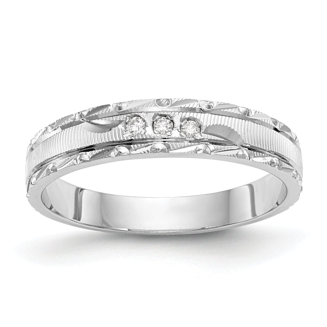 14k White Gold Round D.C Ladies Wedding Ring