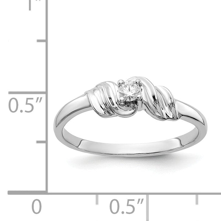 14k White Gold Polished Diamond Ring
