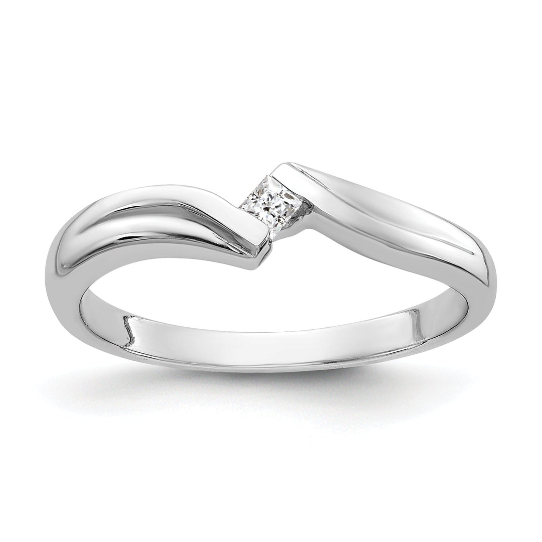 14k White Gold Princess-cut Diamond Ring