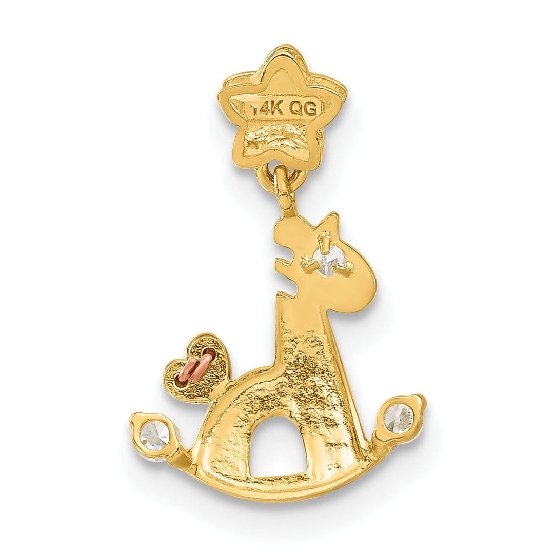 14k Yellow and Rose Gold Rocky Horse Pendant