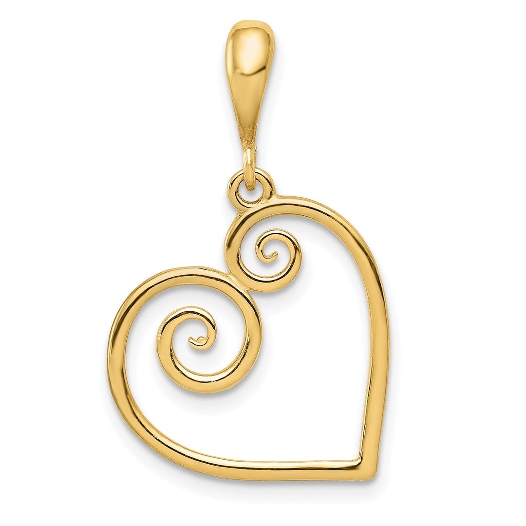 14k Yellow Gold Heart Charm Pendant