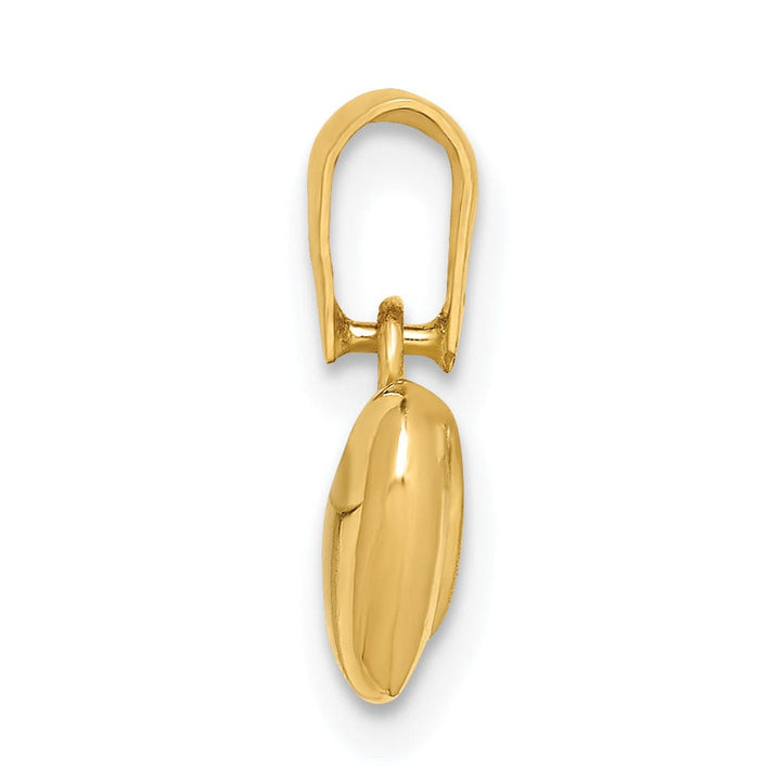 14k Yellow Gold Solid Satin, Polished Finish 3-Dimensional Puffed Swirl Heart Design Charm Pendant